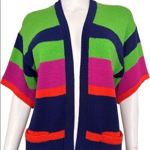1970s Marie St. John Color Block Knit Sweater